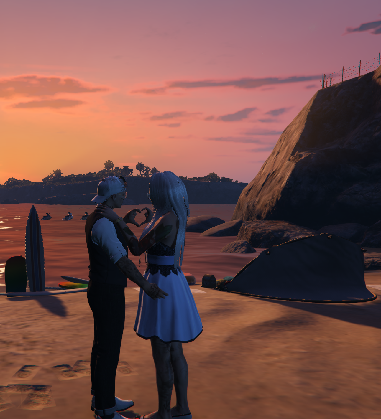 Hochzeit am Strand mit Sonnenuntergang